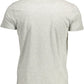 Elegant Gray Crew Neck Cotton Tee