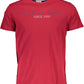 Elegant Red Crew Neck Cotton Tee