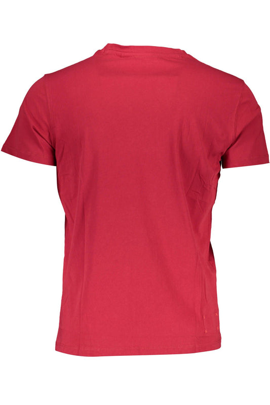 Elegant Red Crew Neck Cotton Tee