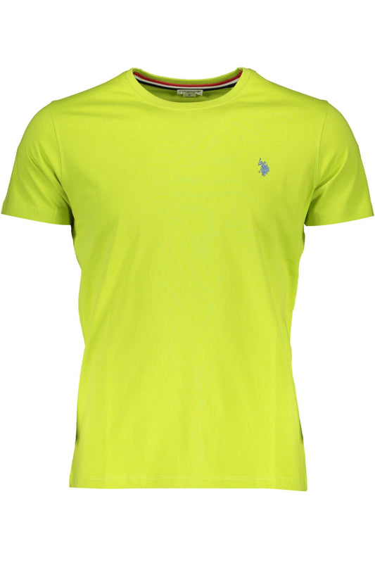 Sleek Green Crew Neck Embroidered Tee