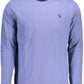 Chic Blue Embroidered Logo Tee For Men