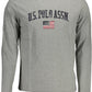 Elegant Gray Printed Long Sleeve Tee