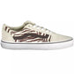 Beige Lace-Up Sneaker with Contrasting Detail