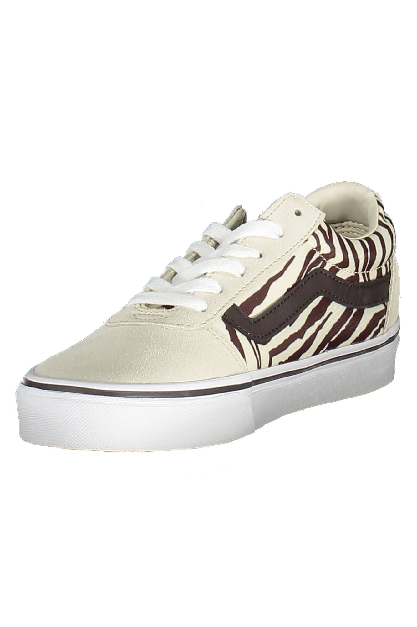 Beige Polyester Sneakers with Contrast Detail