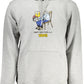Gray Cotton Hooded Sweatshirt with Logo Print