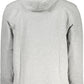 Gray Cotton Hooded Sweatshirt with Logo Print