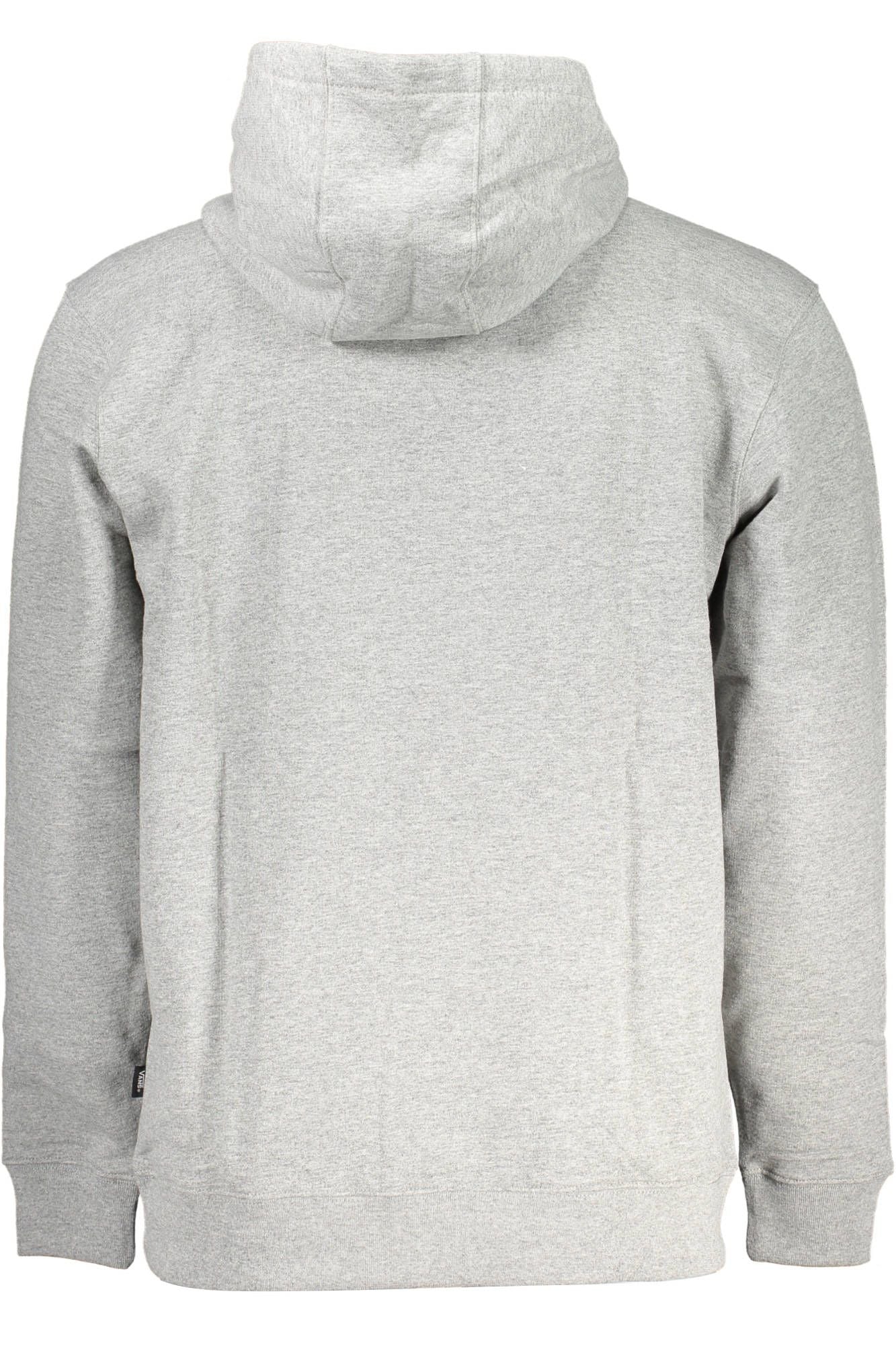 Gray Cotton Hooded Sweatshirt with Logo Print