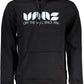 Sleek Black Hooded Sweatshirt with Central Pocket