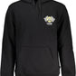 Sleek Black Cotton Hoodie with Central Pocket