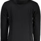 Sleek Black Hooded Sweatshirt with Central Pocket