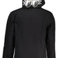 Sleek Black Cotton Hoodie with Central Pocket