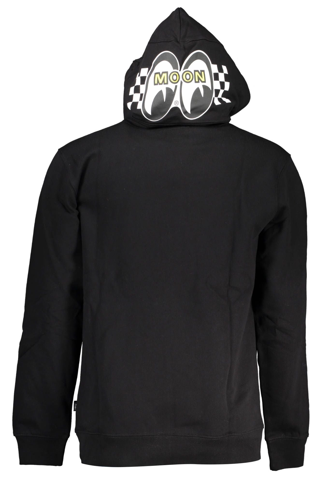 Sleek Black Cotton Hoodie with Central Pocket