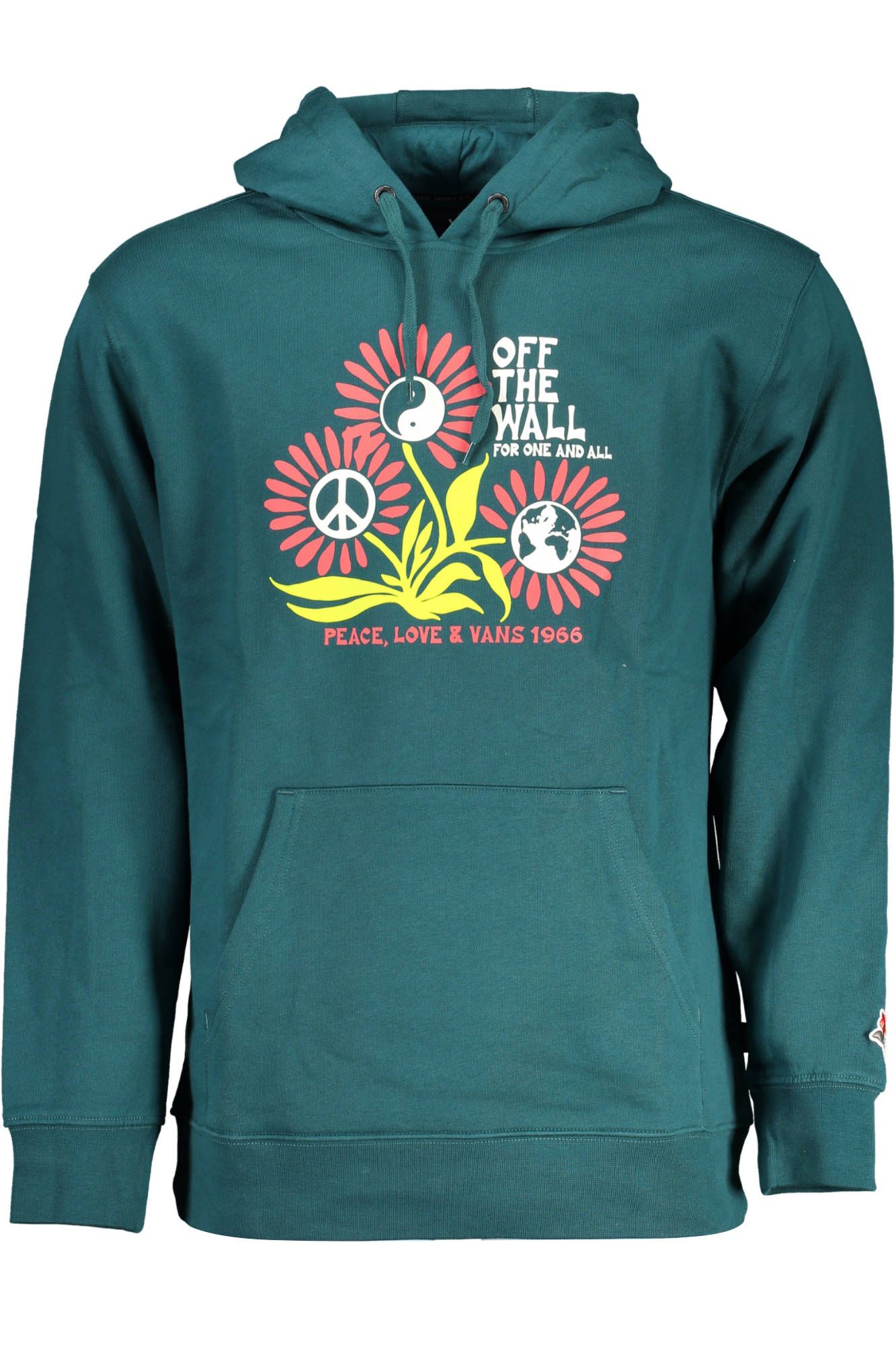 Green Cotton Hooded Sweatshirt with Logo Print