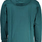 Green Cotton Hooded Sweatshirt with Logo Print