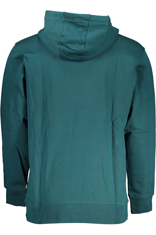 Green Cotton Hooded Sweatshirt with Logo Print