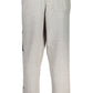 Sleek Gray Fleece Sports Trousers with Print