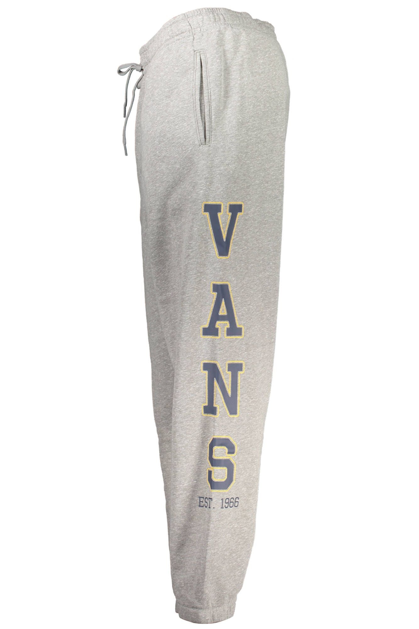 Sleek Gray Fleece Sports Trousers with Print