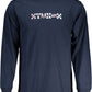 Blue Cotton Long Sleeve Tee with Logo