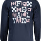 Blue Cotton Long Sleeve Tee with Logo