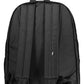 Sleek Black Polyester Backpack with Logo Detail
