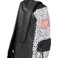 Sleek Black Polyester Backpack with Logo Detail