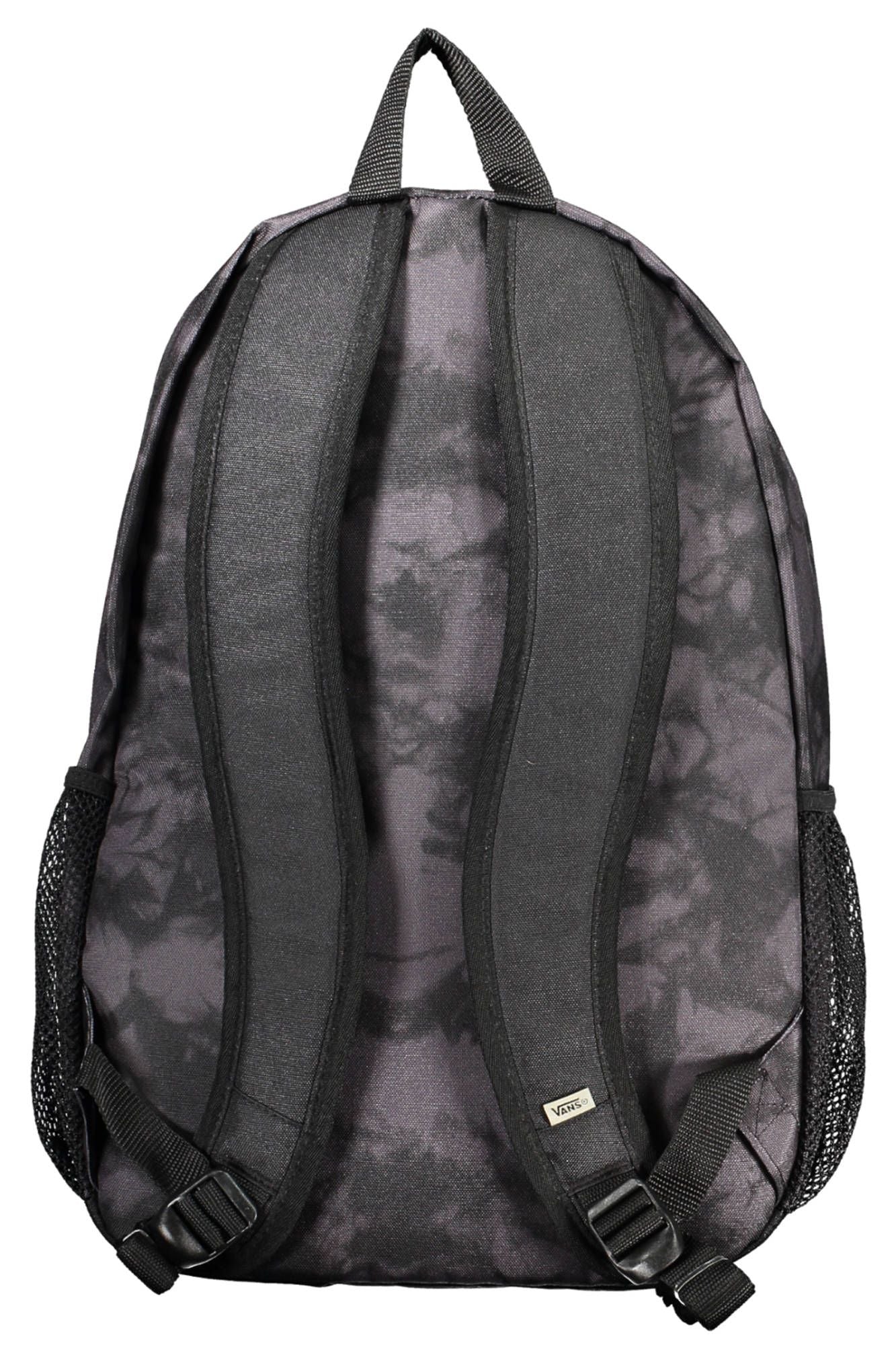 Sleek Black Polyester Backpack with Contrasting Details