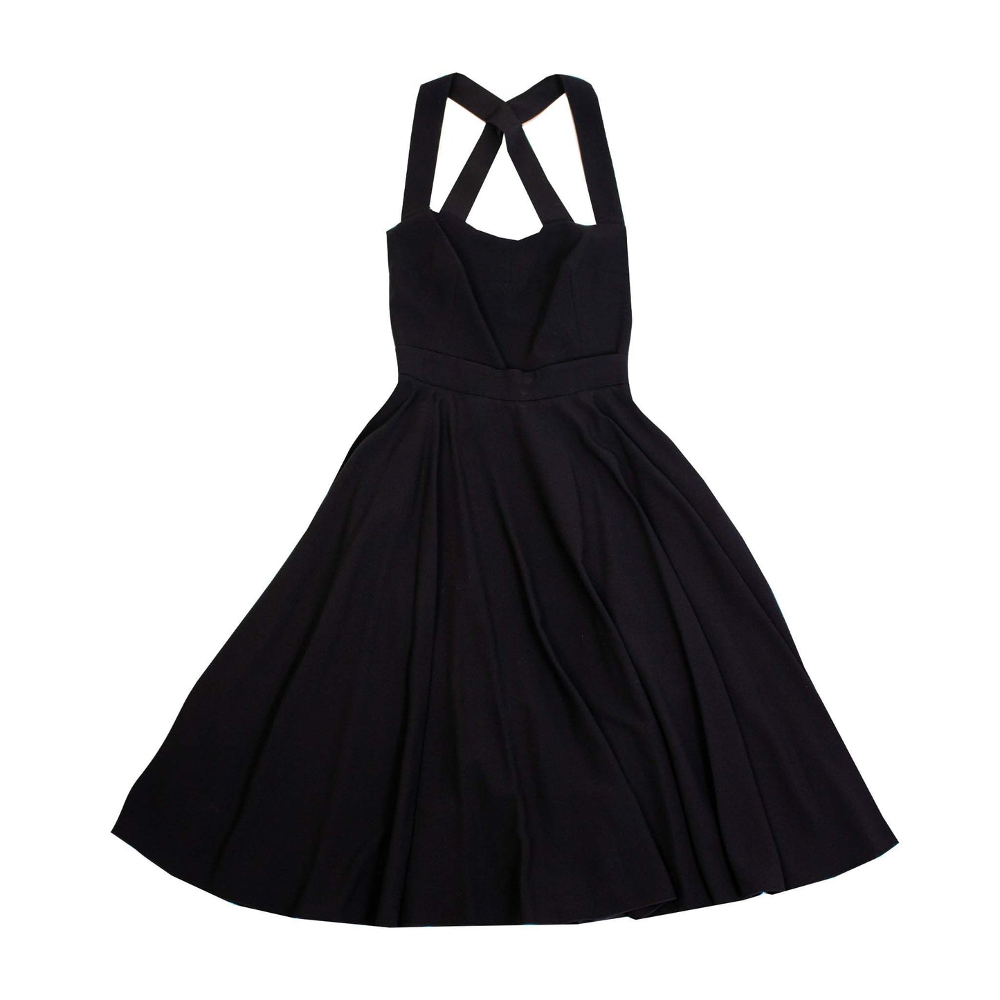 Elegant Black Viscose Longuette Dress