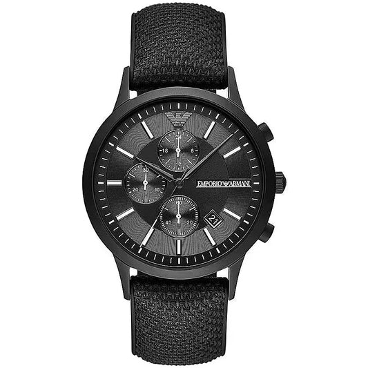 Sleek Black Chronograph Timepiece