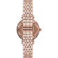 Elegant Pink Bronze Timepiece with Crystals