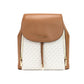 Phoebe Medium Vanilla Signature PVC Leather Flap Backpack Bookbag