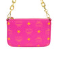 Splash Logo Fuchsia Pink Smooth Leather Mini Pouch Crossbody Handbag