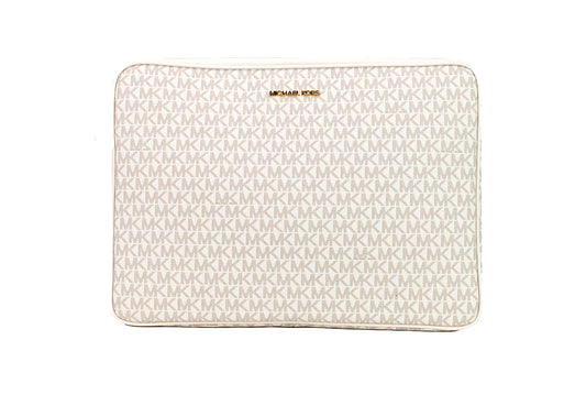 Jet Set Travel Large Light Cream Signature PVC Laptop Computer Case