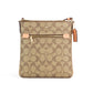 Rowan Mini Khaki Light Coral Signature Canvas File Crossbody Bag