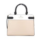 Staci Warm Beige Medium Colorblock Leather Crossbody Satchel Handbag