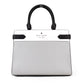 Staci Nimbus Grey Colorblock Medium Leather Crossbody Satchel Handbag