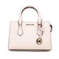 Sheila Small Powder Blush Vegan Leather Center Zip Satchel Handbag