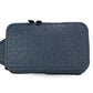 Sullivan Denim Embossed Logo Smooth Leather Crossbody Pack Bag
