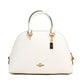 Katy Medium Chalk Crossgrain Leather Satchel Dome Bag Purse