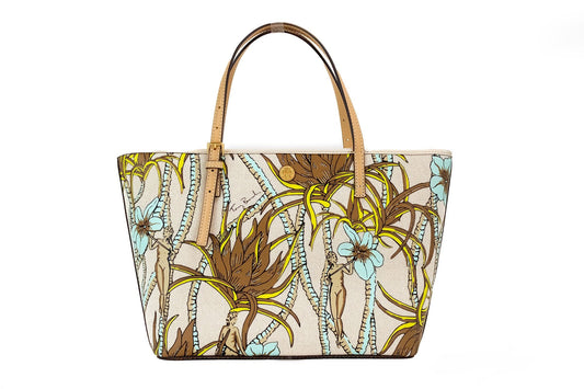 Emerson Small Climbing Palms Printed Canvas Tote Handbag