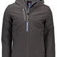 Double Hooded Long Sleeve Black Jacket