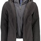 Double Hooded Long Sleeve Black Jacket