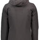 Double Hooded Long Sleeve Black Jacket